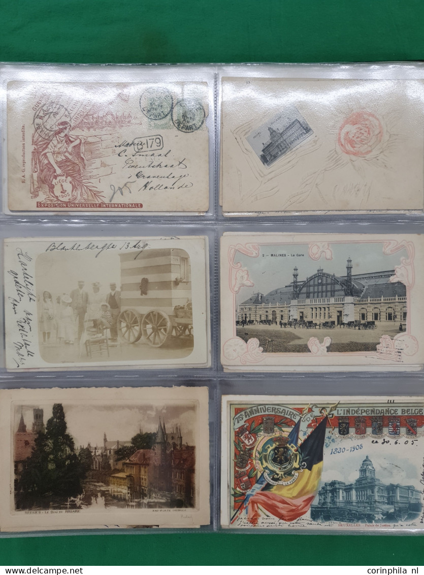 Belgium, Approx. 200 Postcards Including Litho Cards In Album - Other & Unclassified