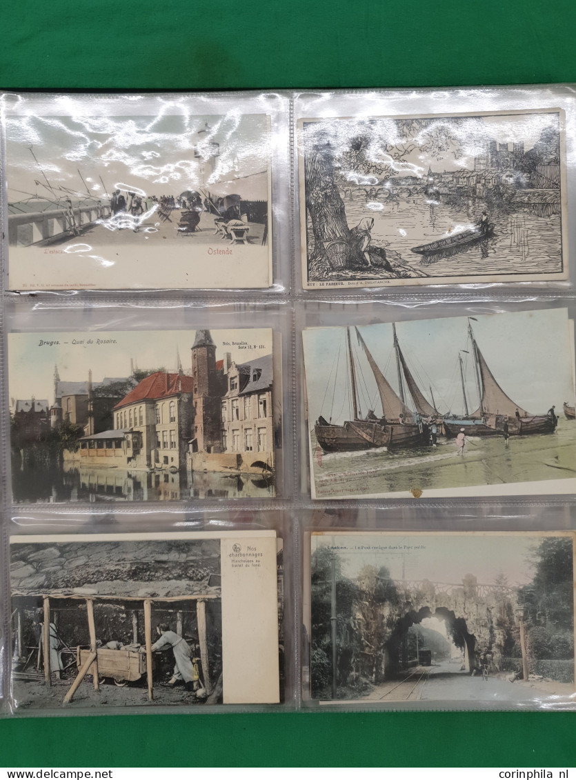 Belgium, approx. 200 postcards including litho cards in album