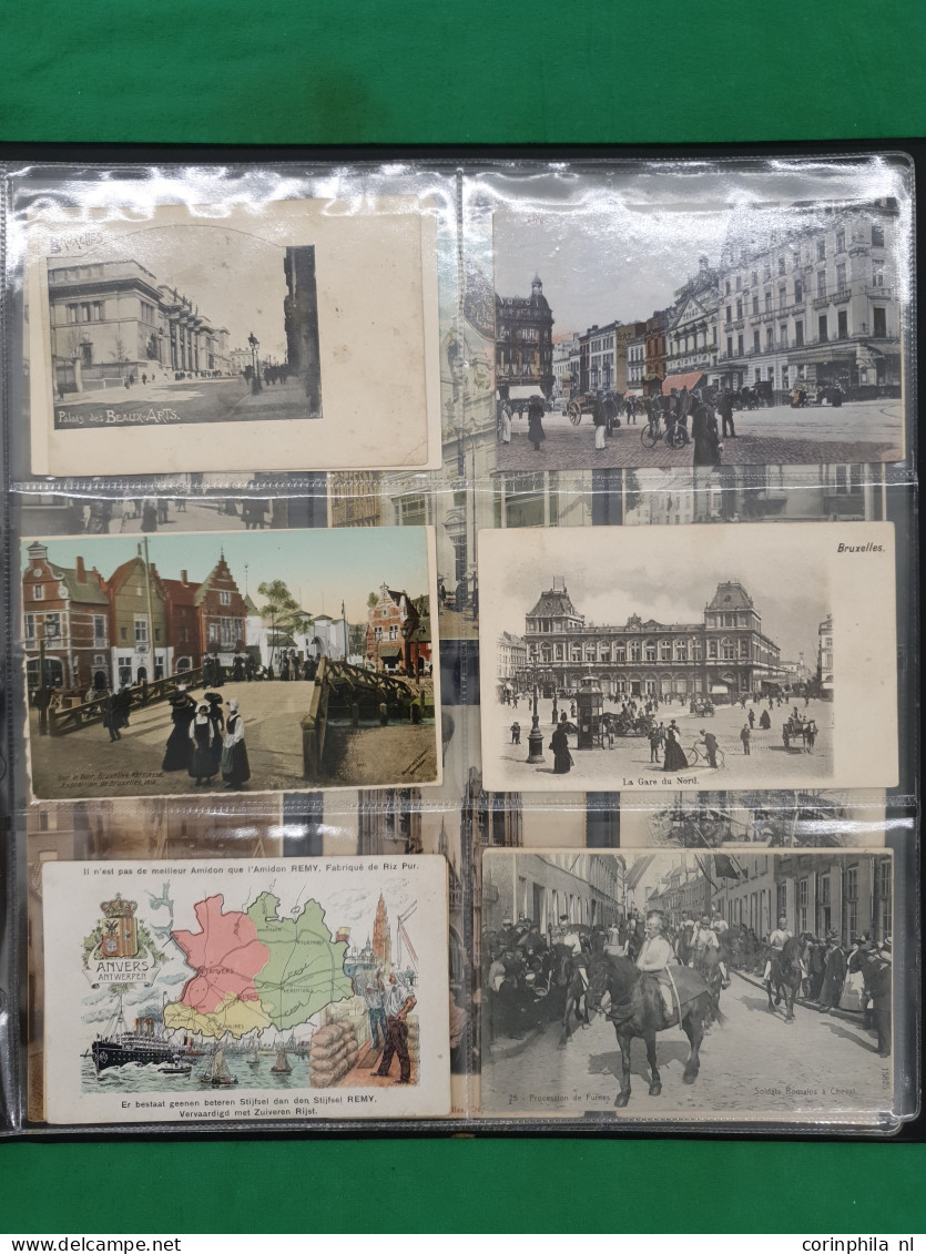Belgium, approx. 200 postcards including litho cards in album