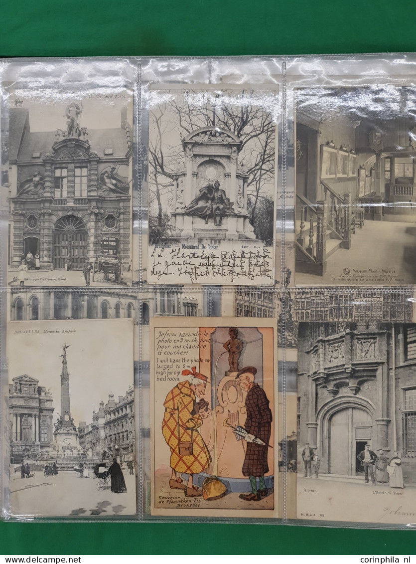 Belgium, approx. 200 postcards including litho cards in album