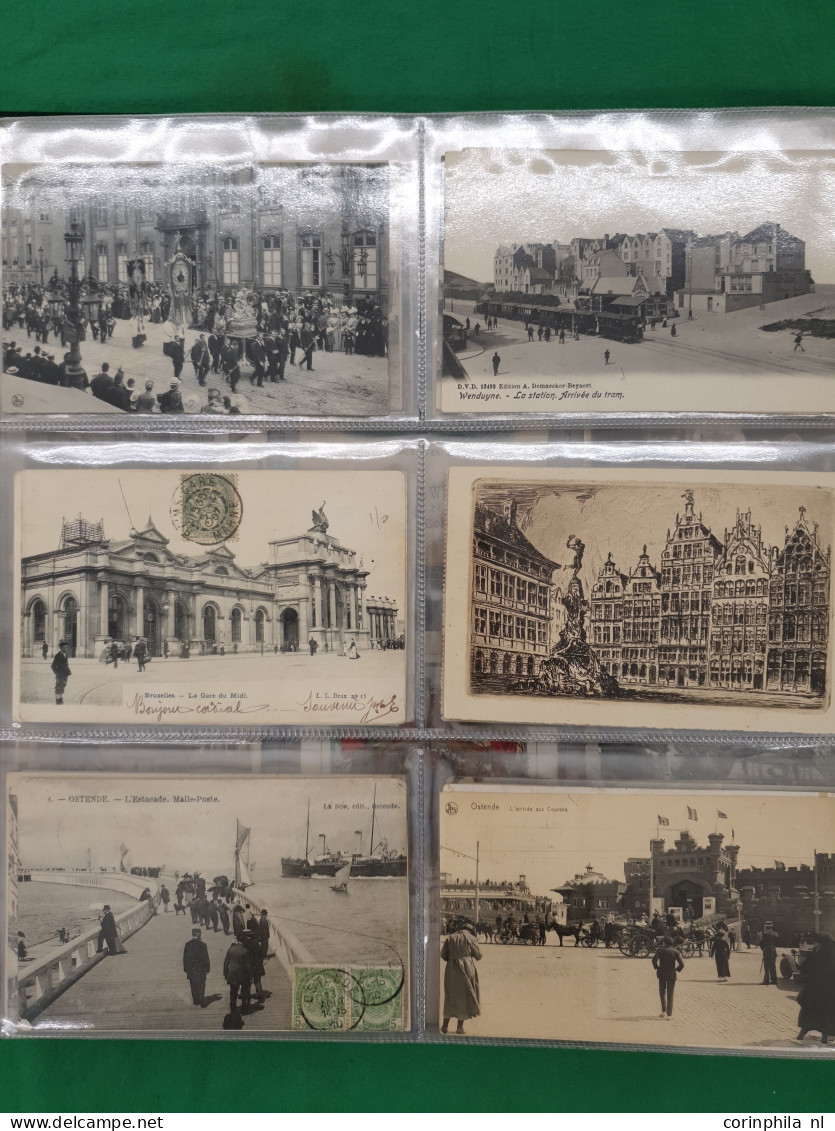 Belgium, approx. 200 postcards including litho cards in album