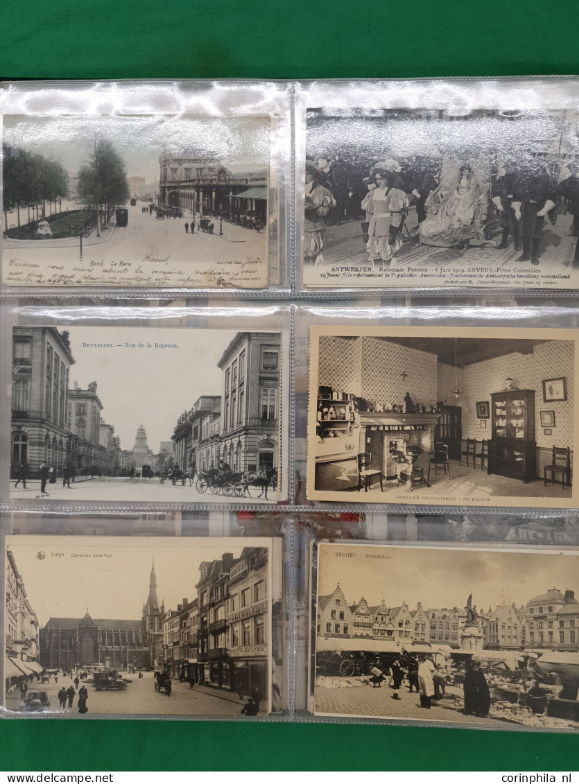 Belgium, approx. 200 postcards including litho cards in album