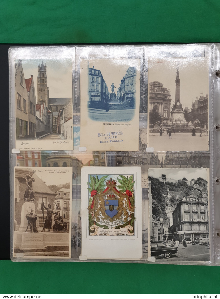 Belgium, approx. 200 postcards including litho cards in album