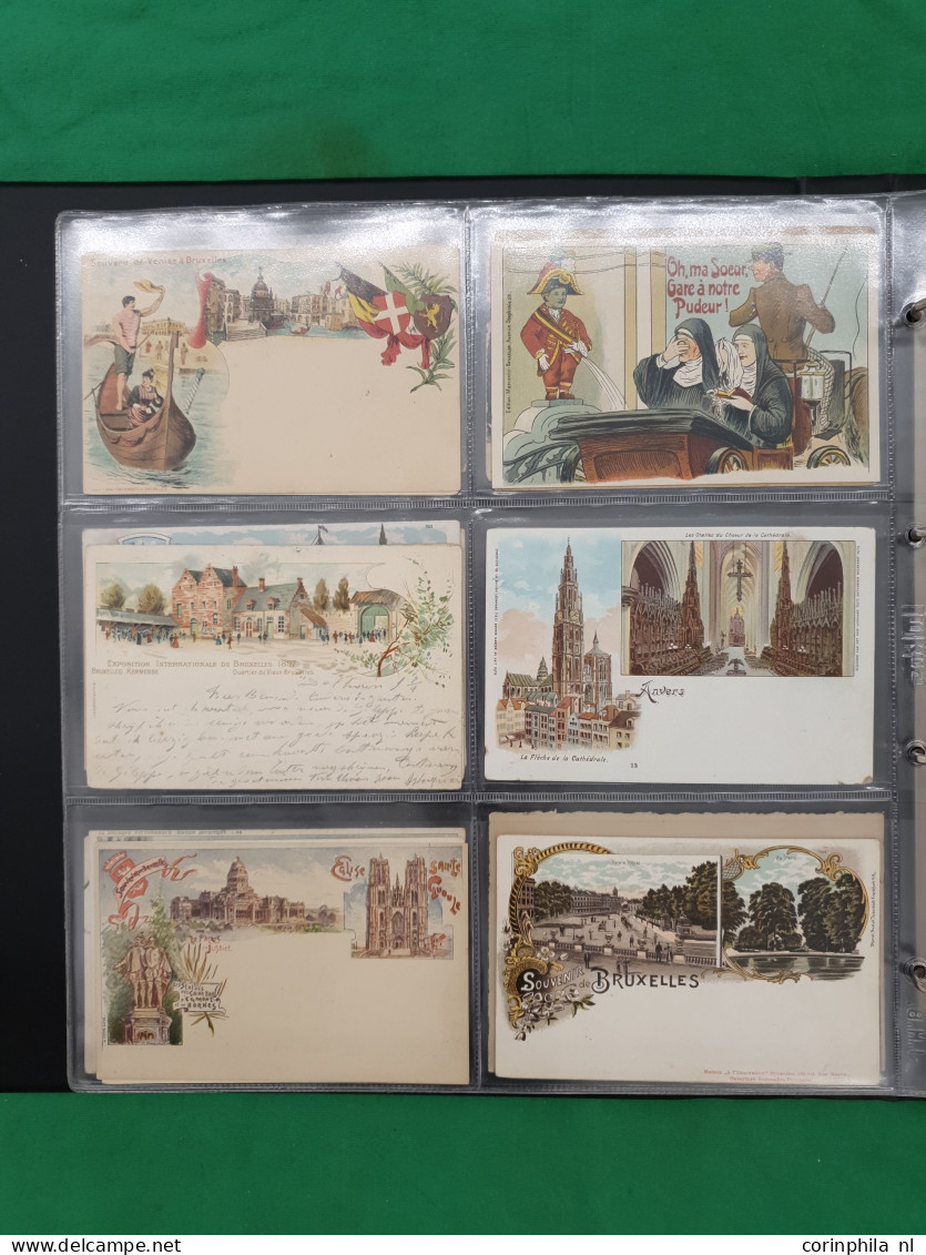 Belgium, approx. 200 postcards including litho cards in album