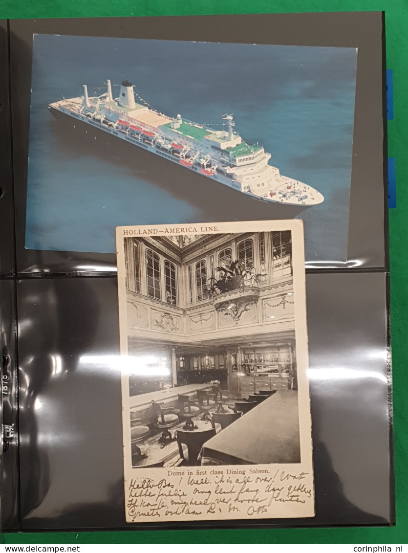 Cover ships, Holland America Line (approx. 400 postcards) including some older in 3 Safe albums