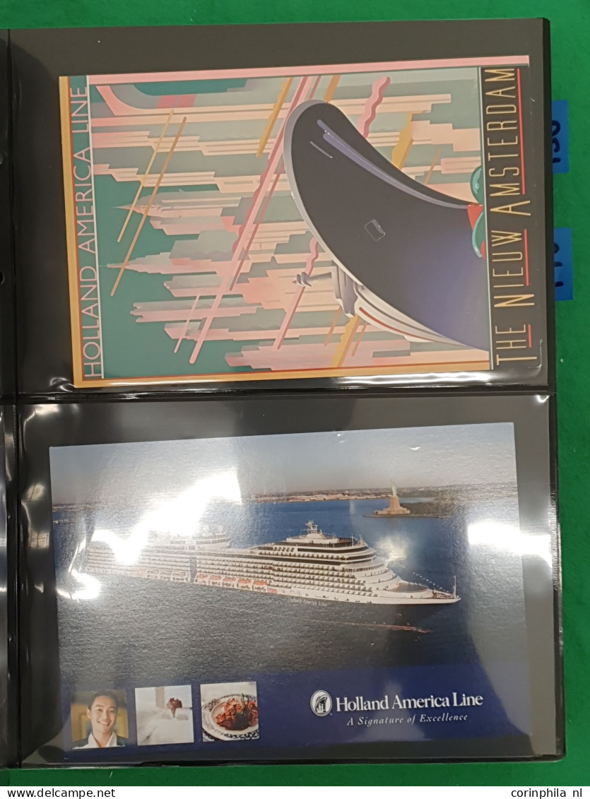 Cover ships, Holland America Line (approx. 400 postcards) including some older in 3 Safe albums