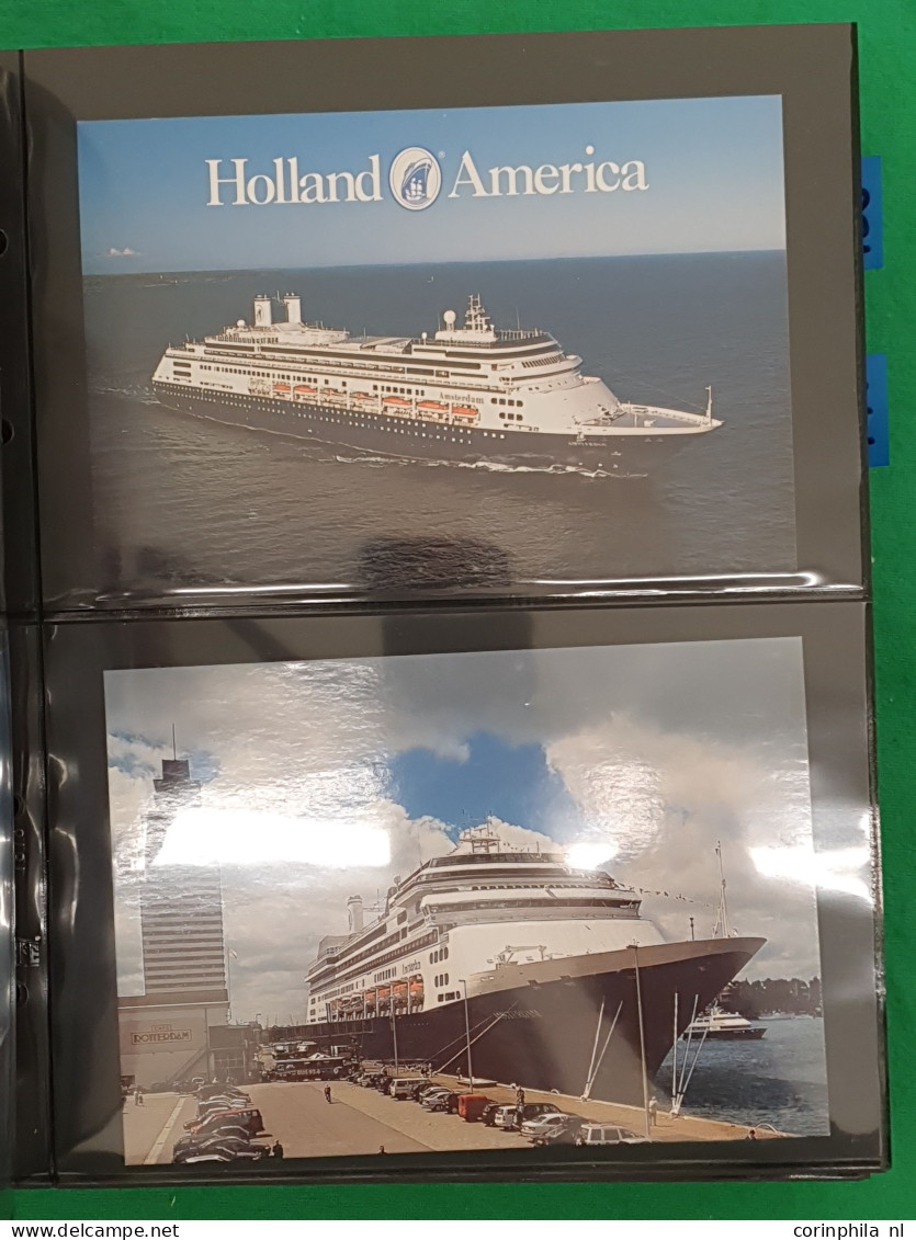 Cover ships, Holland America Line (approx. 400 postcards) including some older in 3 Safe albums