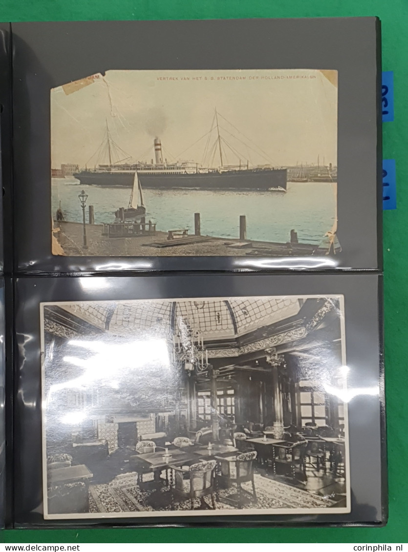 Cover ships, Holland America Line (approx. 400 postcards) including some older in 3 Safe albums