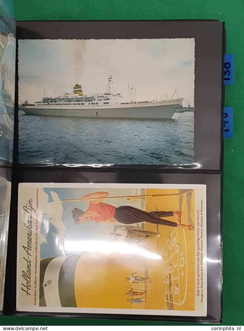 Cover ships, Holland America Line (approx. 400 postcards) including some older in 3 Safe albums