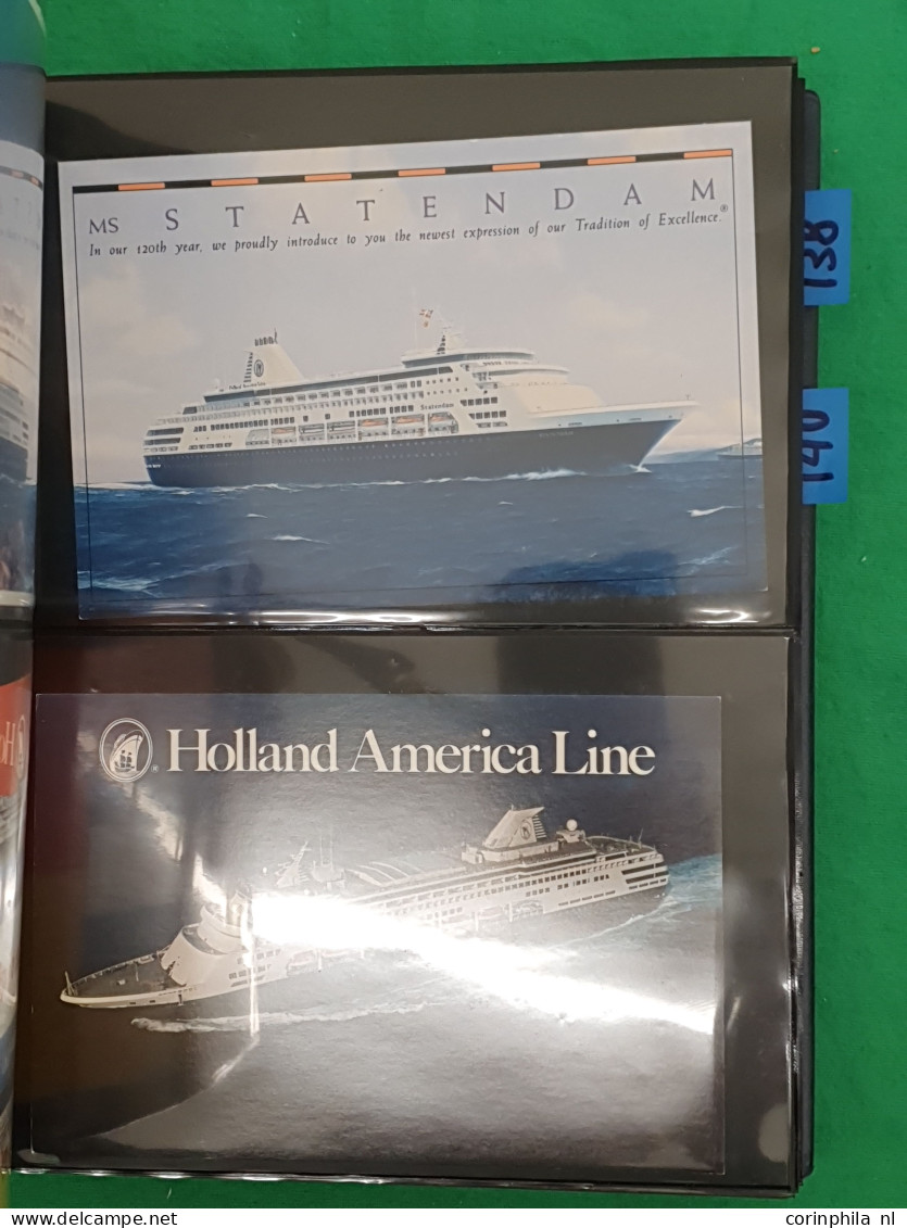 Cover ships, Holland America Line (approx. 400 postcards) including some older in 3 Safe albums