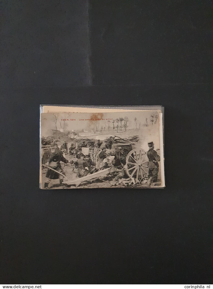 Cover military, approx. 160 postcards mainly WWI in small box