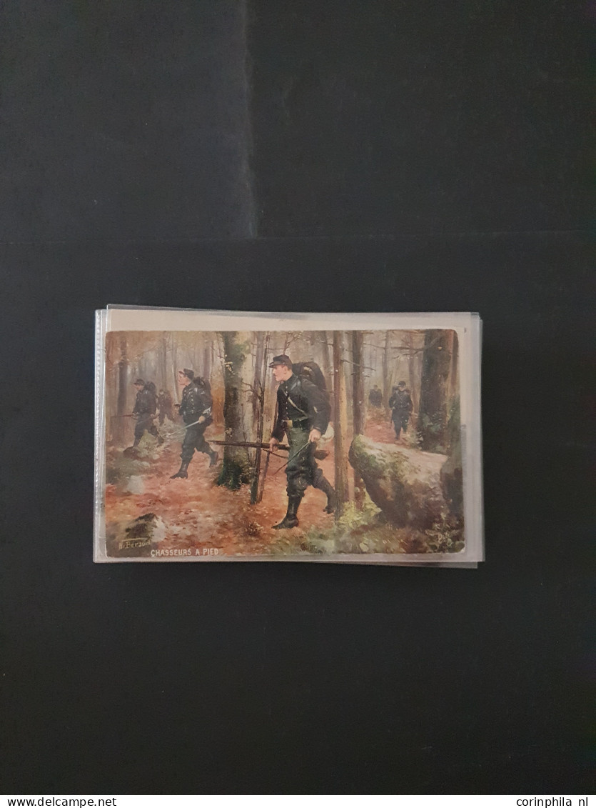 Cover military, approx. 160 postcards mainly WWI in small box