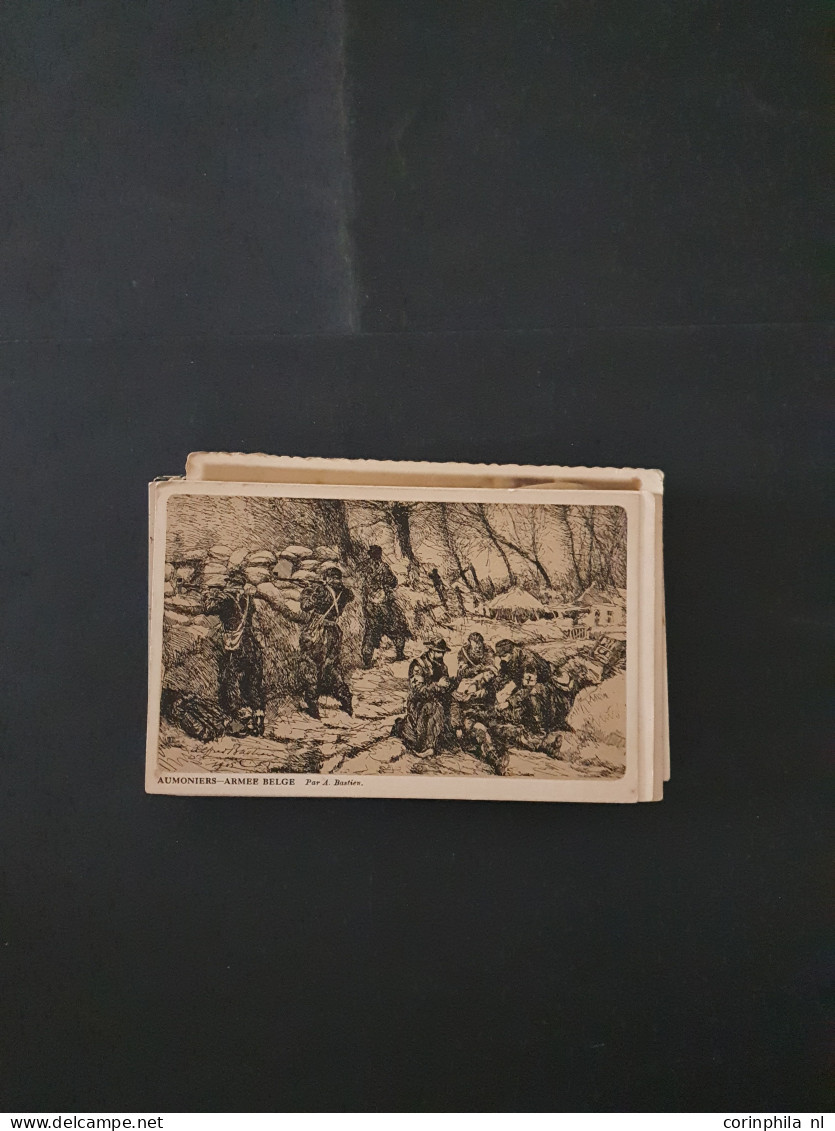 Cover military, approx. 160 postcards mainly WWI in small box