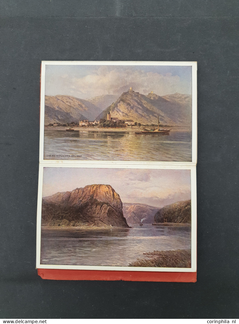 Cover 100s of postcards mainly landscapes, Christmas etc. in wooden box