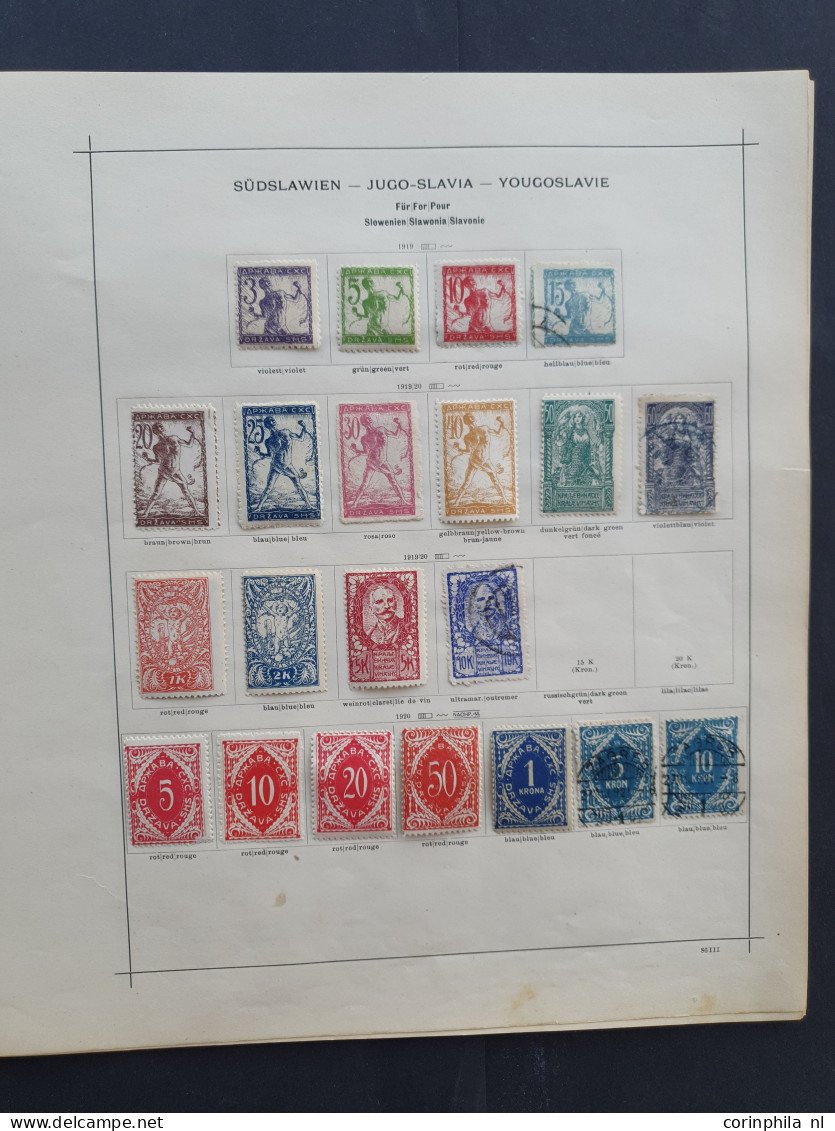 1860c. onwards collections Poland, Bulgaria, Fiume, Spanish Andorre (including 1928 overprint set), Albania, Yugoslavia,