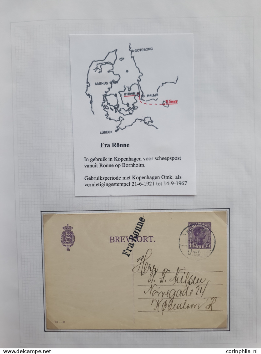 Cover 1855c. onwards collection in-and outcoming shipmail (approx 71 items) starting with Denmark incl. better cancellat