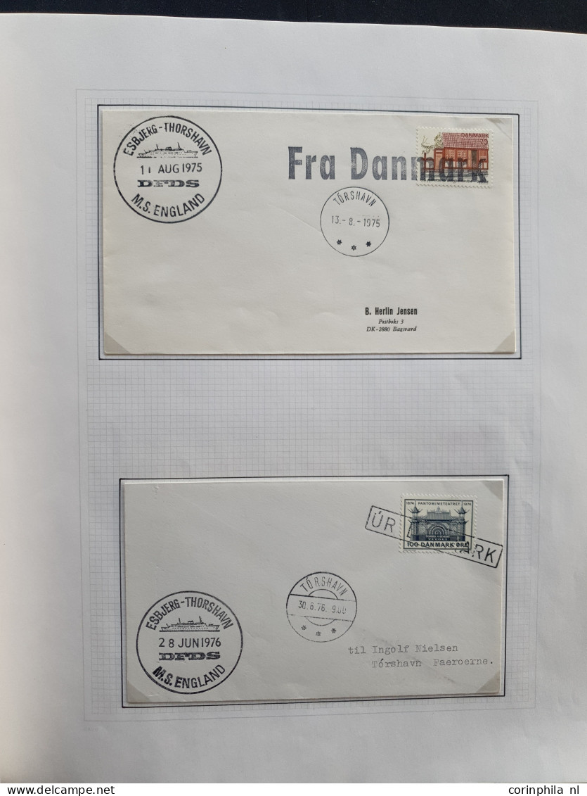 Cover 1860/1977 collection in- and outcoming shipmail Scandinavia (about 78 covers) including ferry service, parcel card