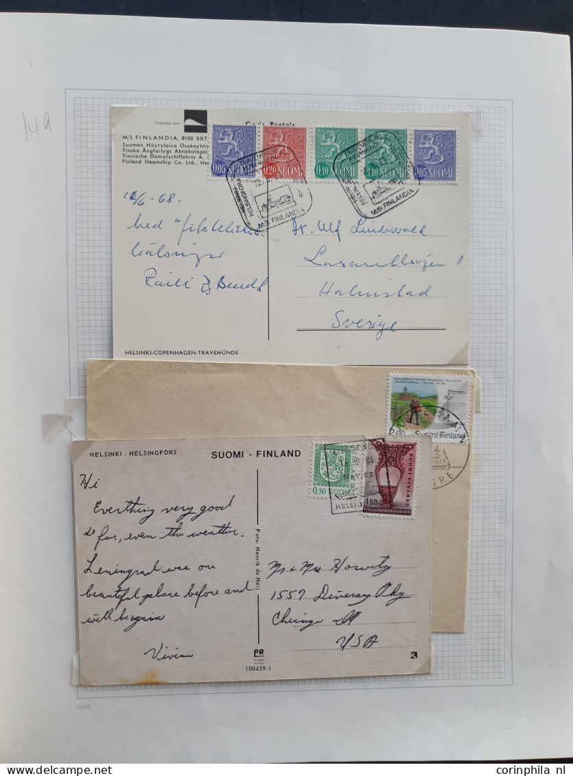 Cover 1860/1977 collection in- and outcoming shipmail Scandinavia (about 78 covers) including ferry service, parcel card