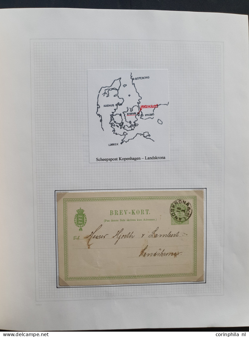 Cover 1860/1977 collection in- and outcoming shipmail Scandinavia (about 78 covers) including ferry service, parcel card