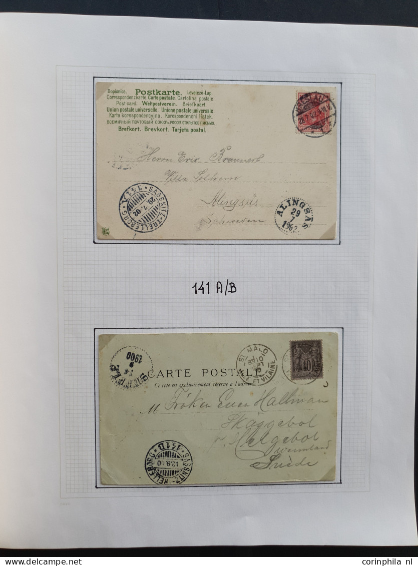 Cover 1860/1977 collection in- and outcoming shipmail Scandinavia (about 78 covers) including ferry service, parcel card