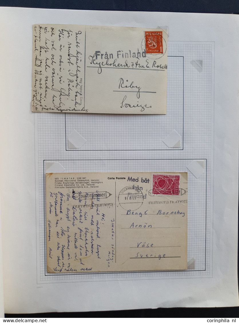 Cover 1860/1977 collection in- and outcoming shipmail Scandinavia (about 78 covers) including ferry service, parcel card