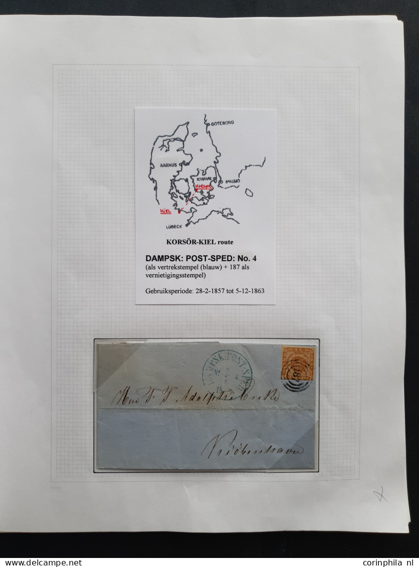 Cover 1854/1910 Specialised Collection With 16 Shipmail Covers Sent Via The Korsor-Kiel (Germany) Route With Different T - Altri & Non Classificati