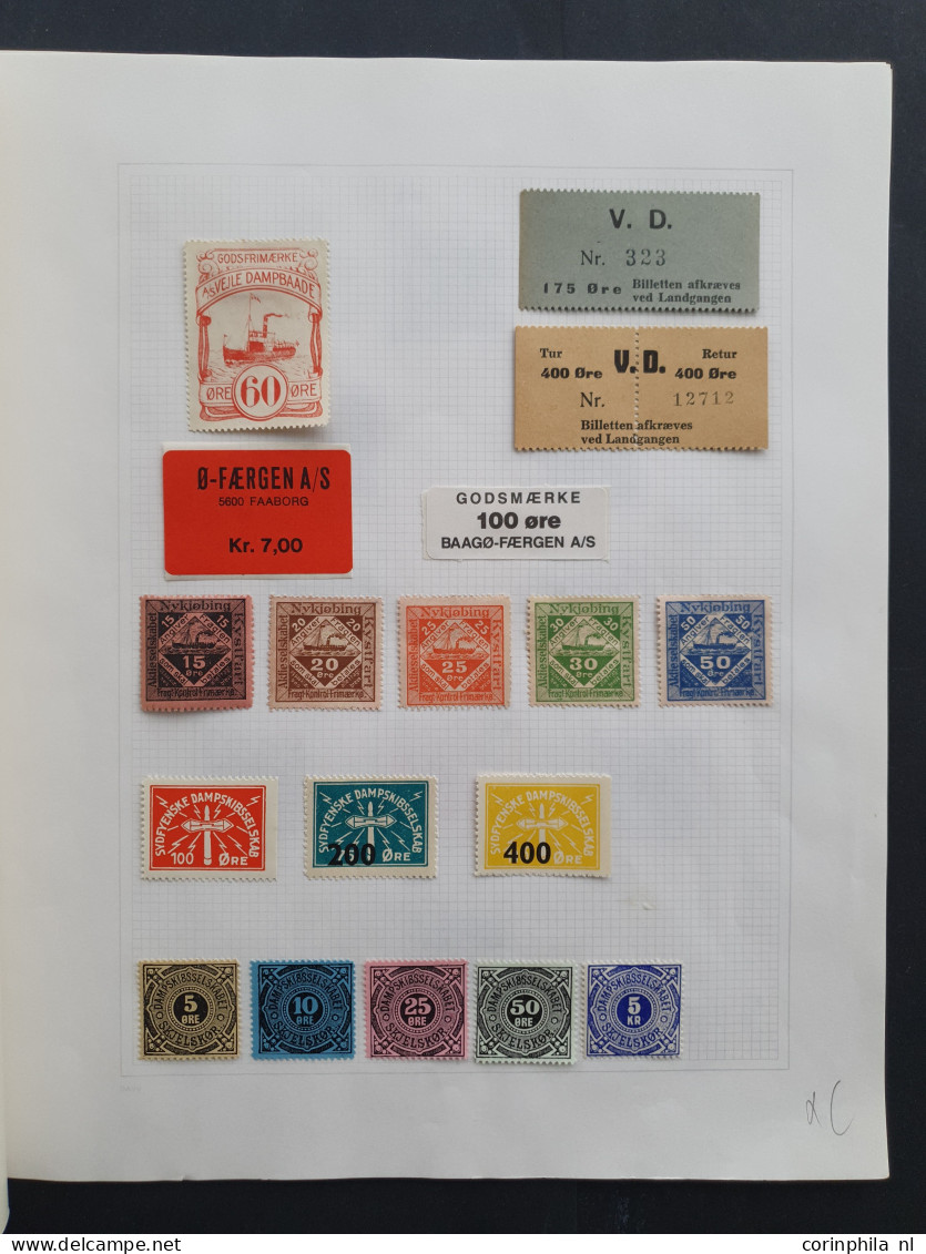 1890c./1967 Collection Steamship And Ferry Service Revenue Stamps Used And * On Album Leaves In Folder - Other & Unclassified