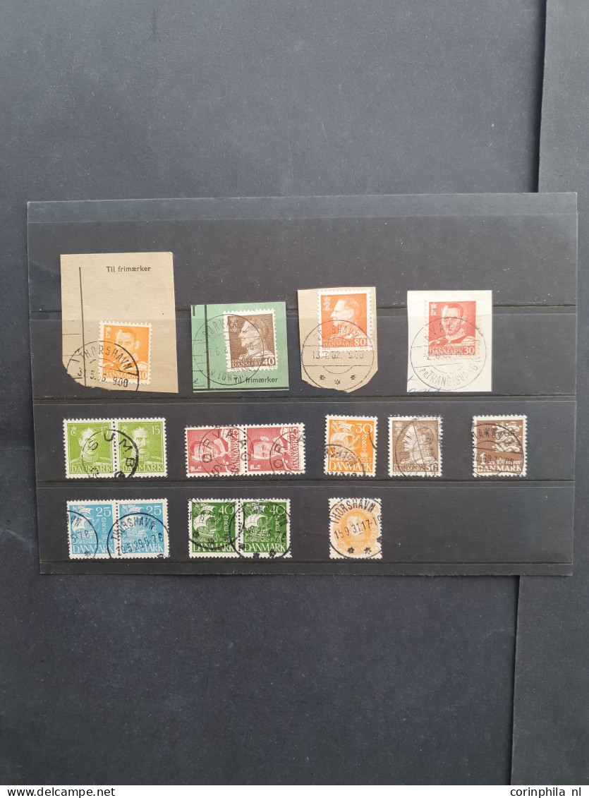 1945-1960, 7 Covers And 12 Single Stamps Used In Thorshavn In Folder - Färöer Inseln