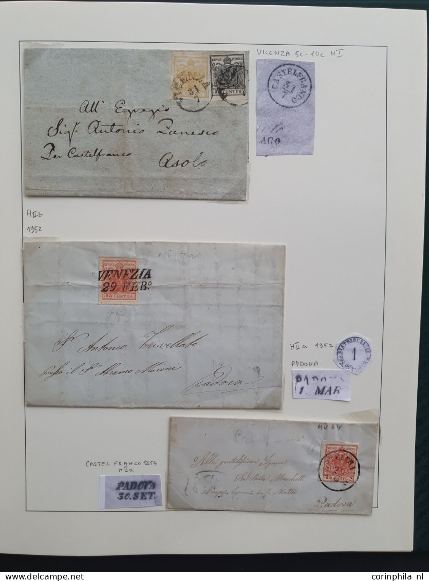 1850/1863 Lombardy-Venetia specialised collection with postmarks, paper types and perforations, a large number of stamps