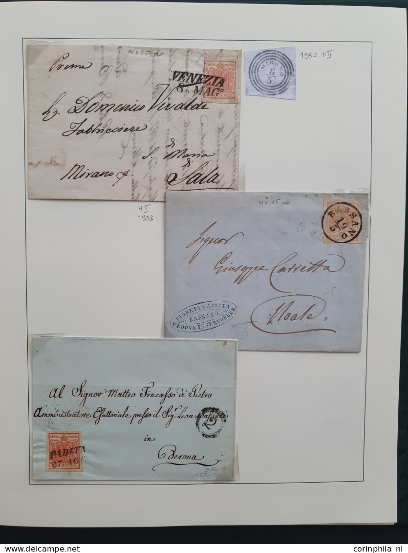 1850/1863 Lombardy-Venetia specialised collection with postmarks, paper types and perforations, a large number of stamps