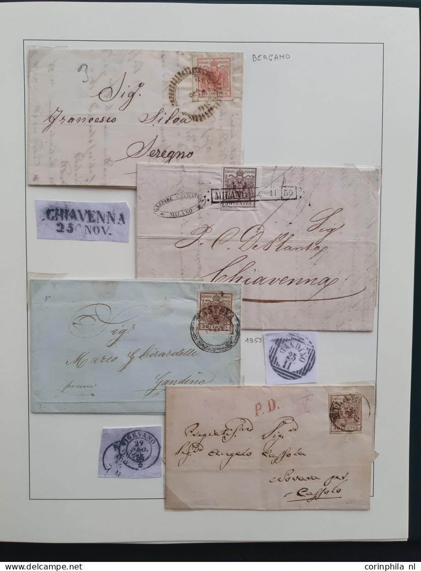 1850/1863 Lombardy-Venetia specialised collection with postmarks, paper types and perforations, a large number of stamps