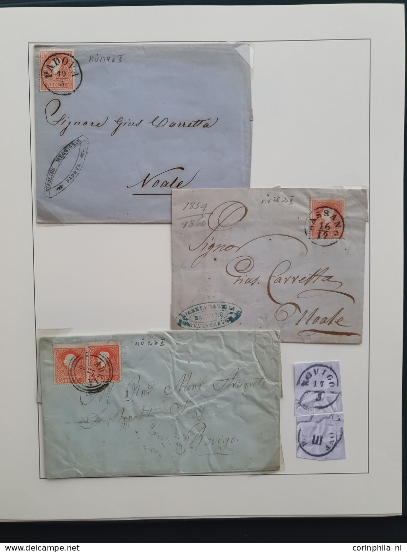 1850/1863 Lombardy-Venetia specialised collection with postmarks, paper types and perforations, a large number of stamps