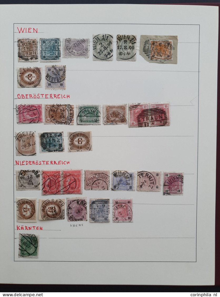 1883/1918c. specialised collection, used and */** with better items, perforations, postmarks, and back of the book with 