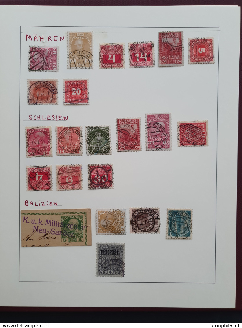 1883/1918c. specialised collection, used and */** with better items, perforations, postmarks, and back of the book with 