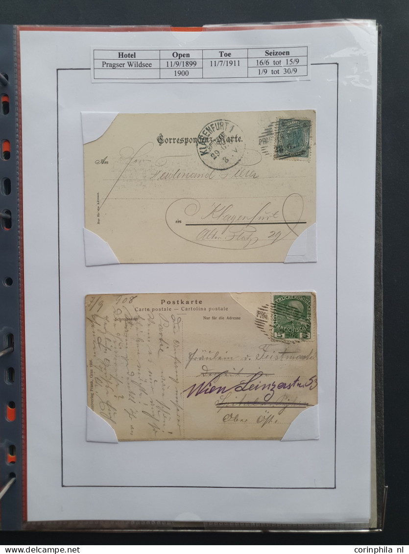 Cover 1895-1940c. Hotelpost (approx. 90 covers) including Mendelhof, Schluderbach, Franzenshöhe, Solden, Karersee, Trafo