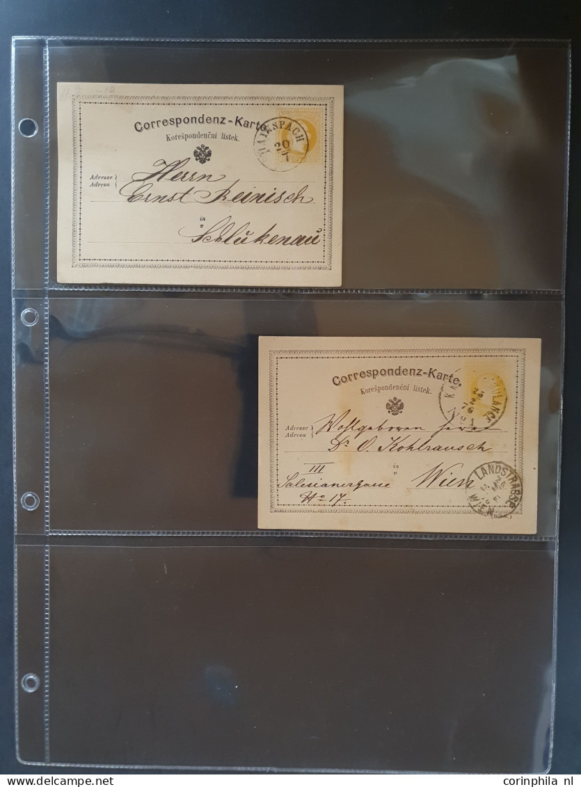 Cover 1870/1918  approx. 100 postal stationery cards mainly used including better postmarks, uprated, foreign destinatio