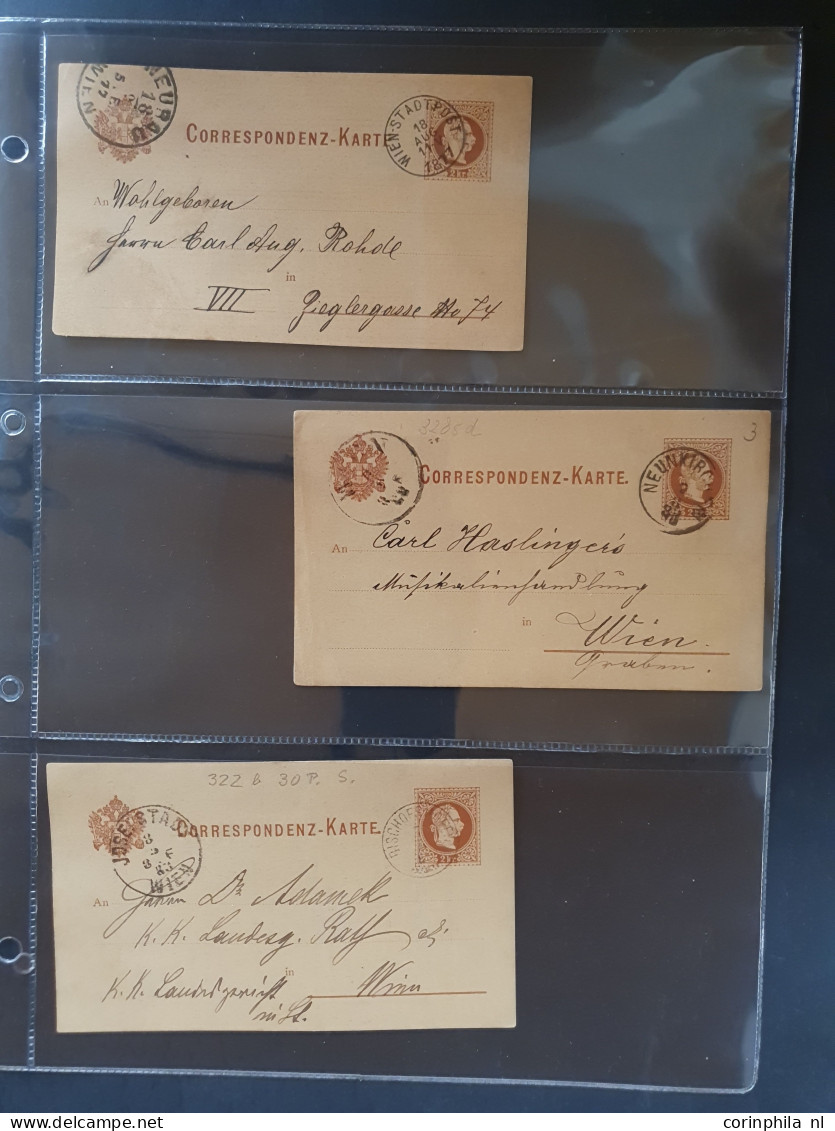 Cover 1870/1918  approx. 100 postal stationery cards mainly used including better postmarks, uprated, foreign destinatio