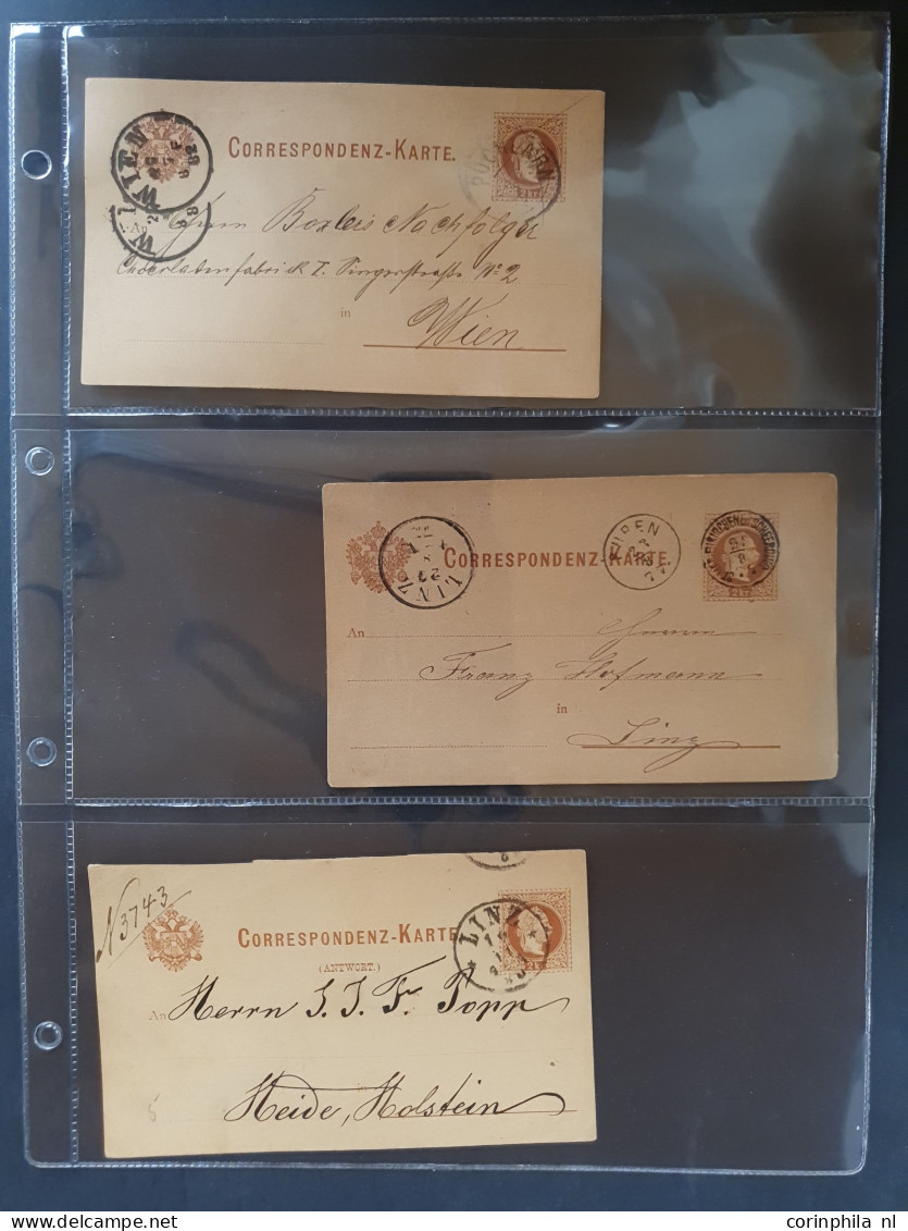 Cover 1870/1918  approx. 100 postal stationery cards mainly used including better postmarks, uprated, foreign destinatio