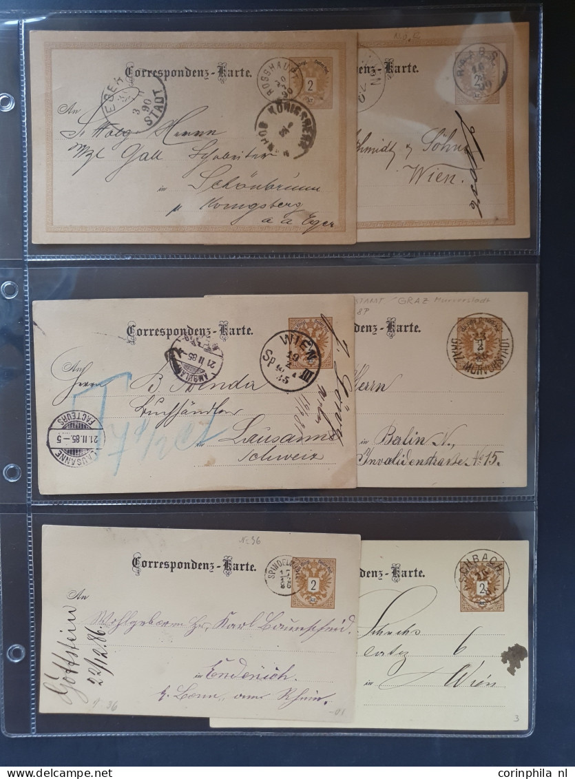 Cover 1870/1918  approx. 100 postal stationery cards mainly used including better postmarks, uprated, foreign destinatio