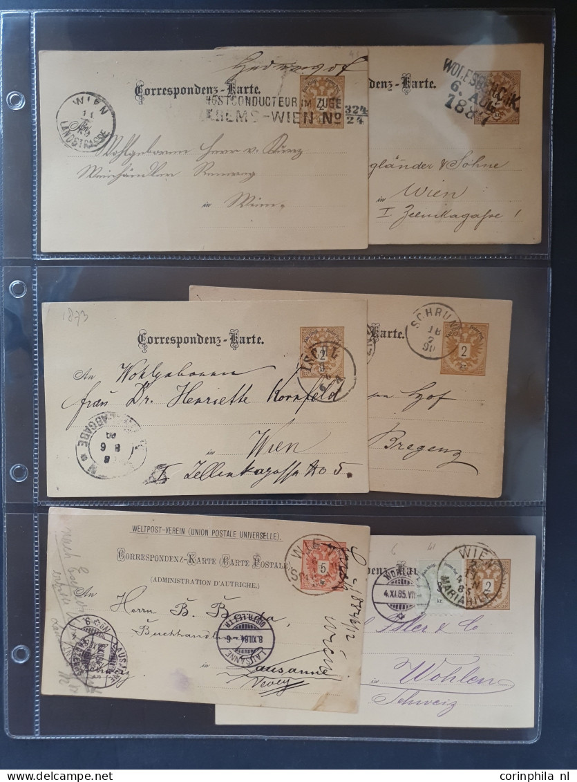 Cover 1870/1918  approx. 100 postal stationery cards mainly used including better postmarks, uprated, foreign destinatio