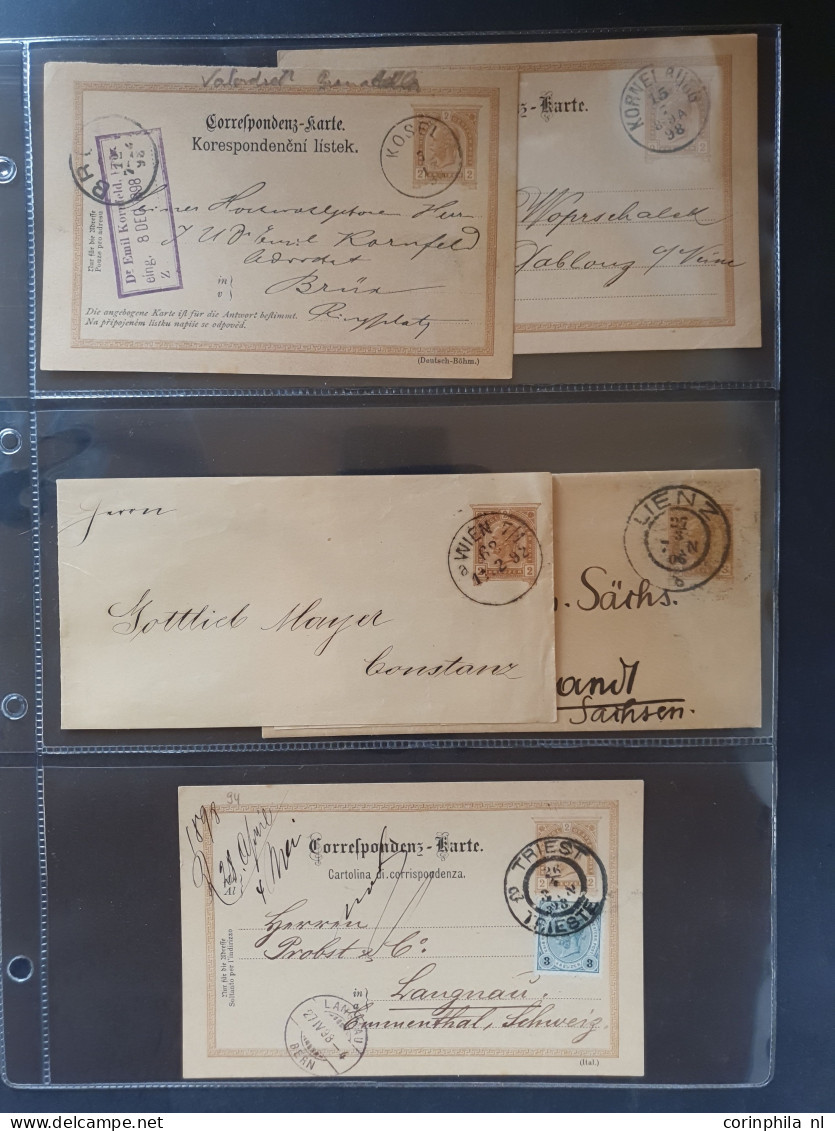 Cover 1870/1918  approx. 100 postal stationery cards mainly used including better postmarks, uprated, foreign destinatio