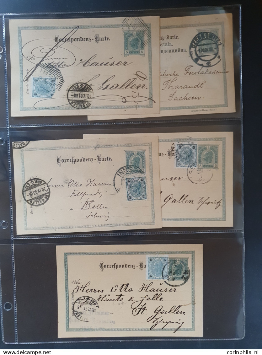 Cover 1870/1918  approx. 100 postal stationery cards mainly used including better postmarks, uprated, foreign destinatio