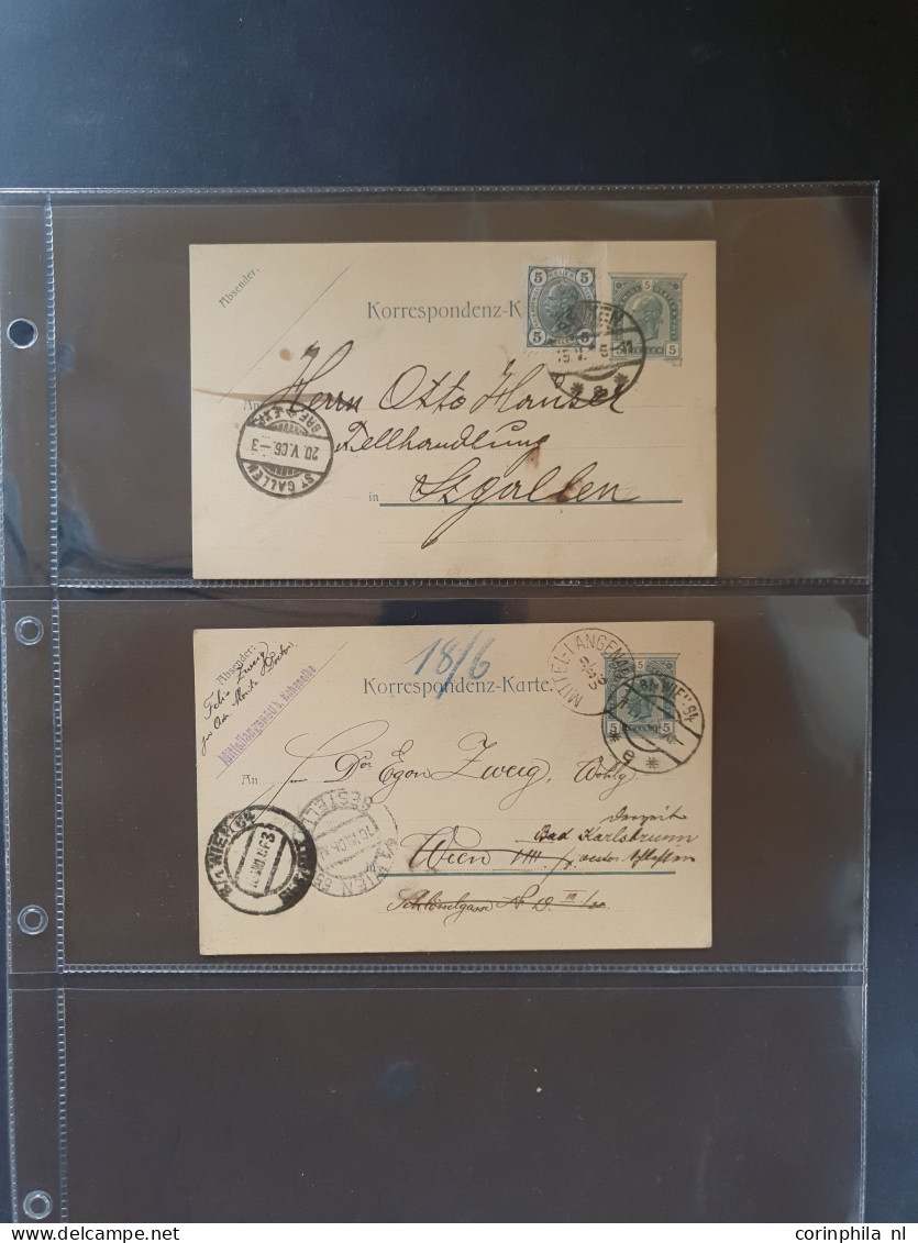 Cover 1870/1918  approx. 100 postal stationery cards mainly used including better postmarks, uprated, foreign destinatio