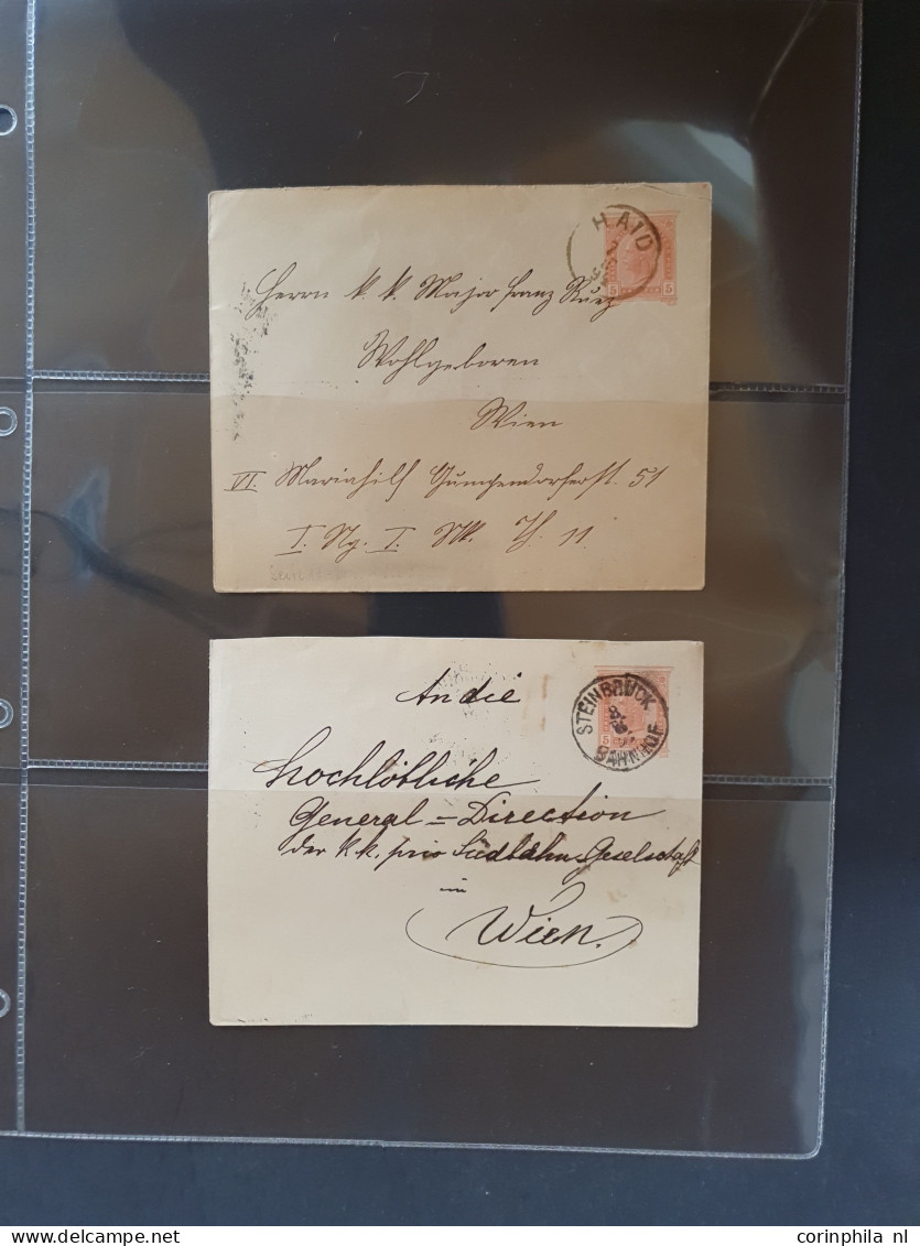 Cover 1870/1918  approx. 100 postal stationery cards mainly used including better postmarks, uprated, foreign destinatio