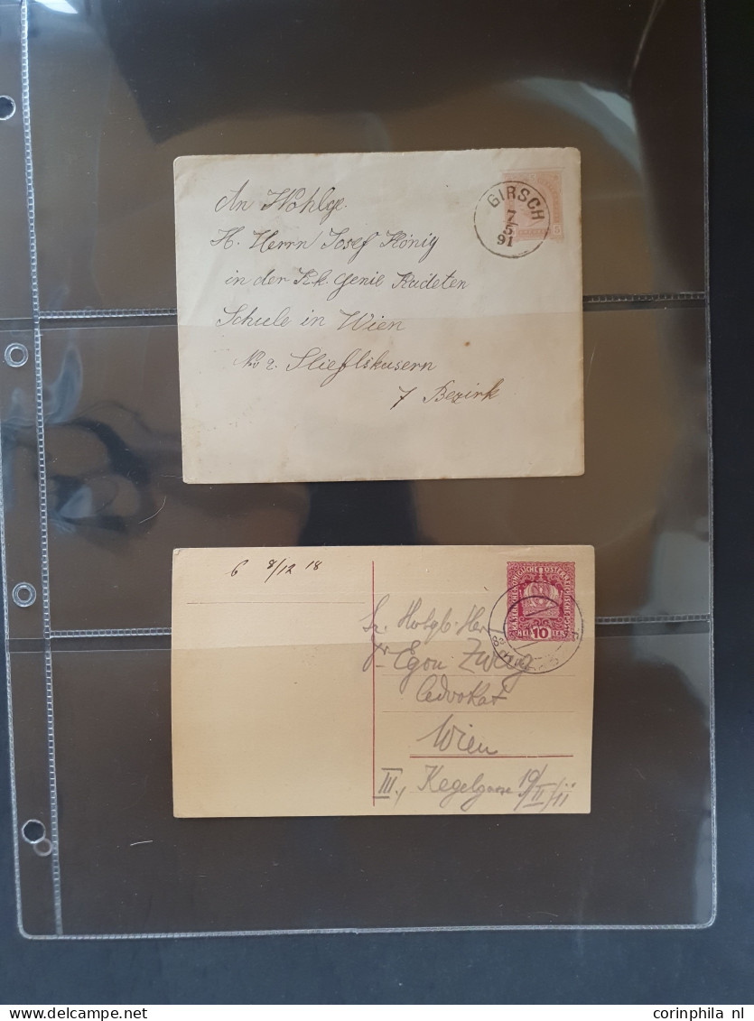 Cover 1870/1918  approx. 100 postal stationery cards mainly used including better postmarks, uprated, foreign destinatio