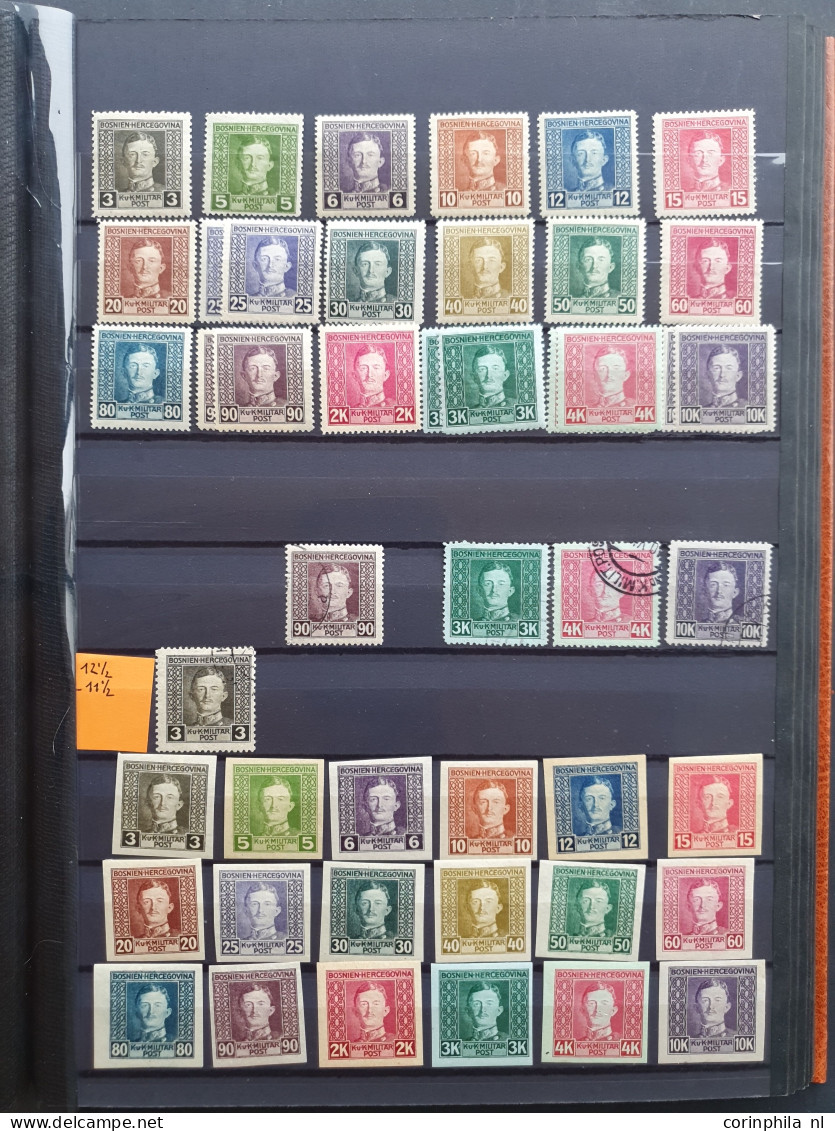 1879/1918 specialised collection with better items, arms, perforations (including Coleman), postmarks, imperfs and feldp