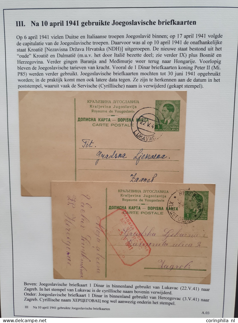 Cover 1941-1945 Exhibition Collection WWII Postal Stationery Cards (over 90 Cards) Including Many Yugoslavia Cards Used  - Croatia