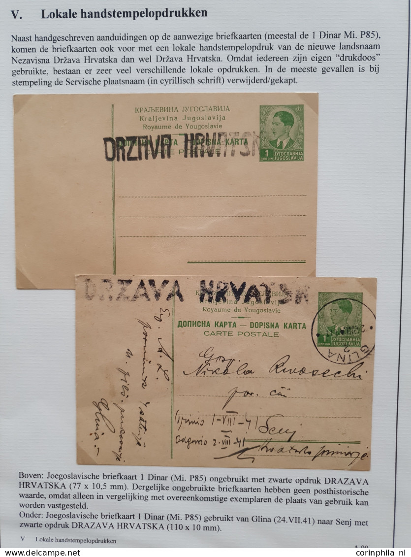 Cover 1941-1945 Exhibition Collection WWII Postal Stationery Cards (over 90 Cards) Including Many Yugoslavia Cards Used  - Croacia