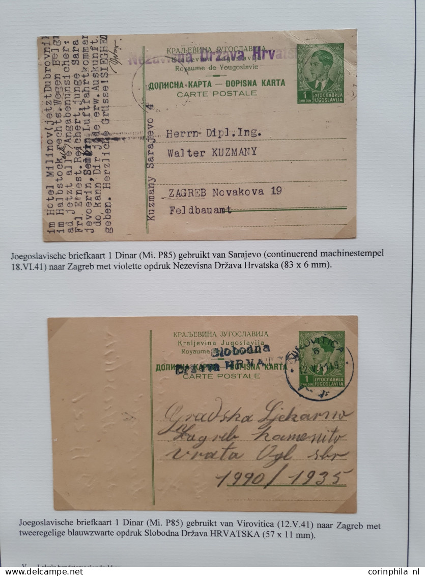 Cover 1941-1945 Exhibition Collection WWII Postal Stationery Cards (over 90 Cards) Including Many Yugoslavia Cards Used  - Croacia