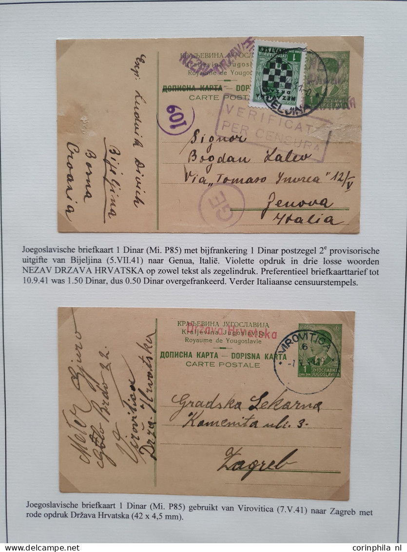 Cover 1941-1945 Exhibition Collection WWII Postal Stationery Cards (over 90 Cards) Including Many Yugoslavia Cards Used  - Croatia